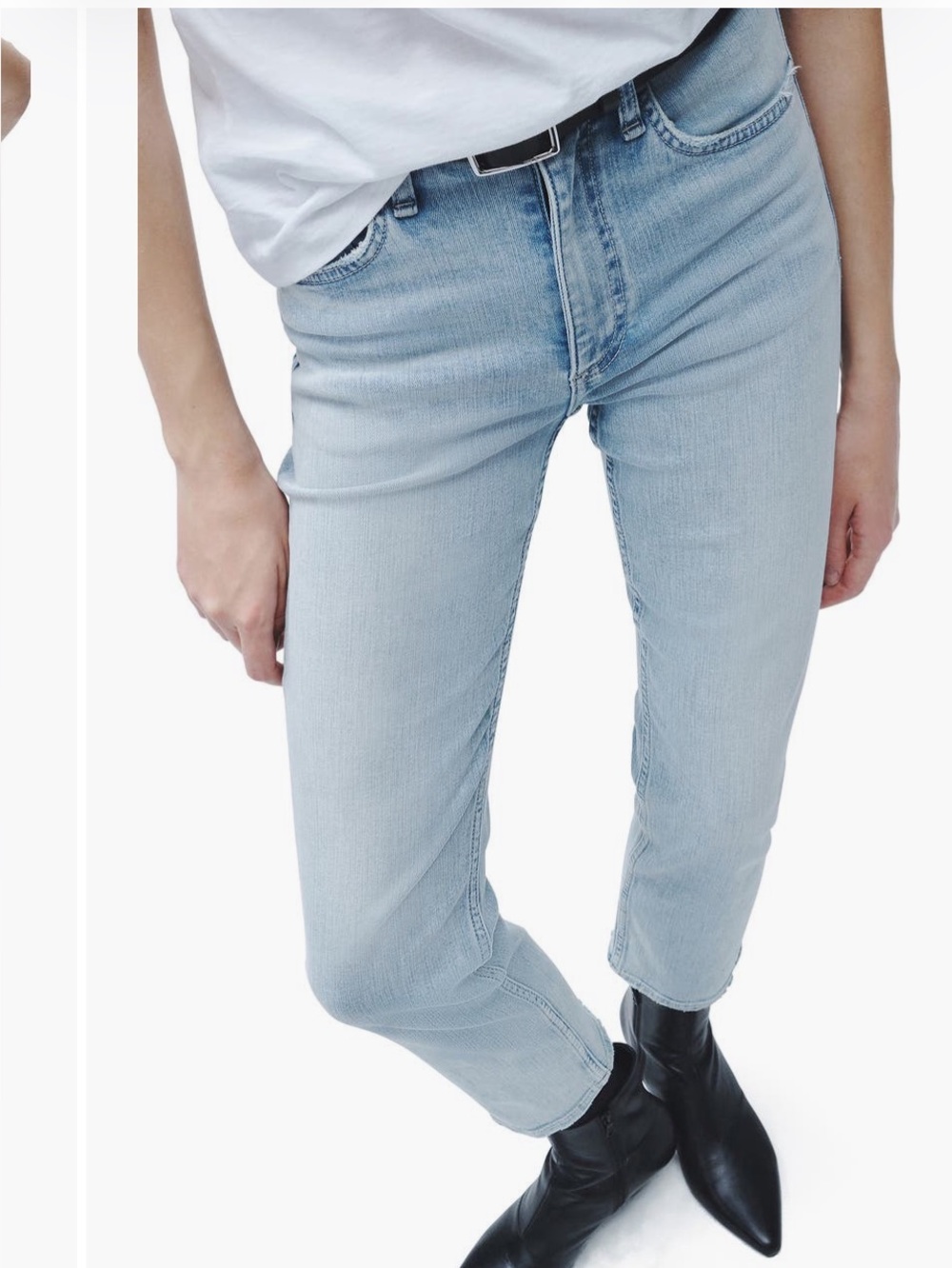 Rag & Bone Wren High Rise Slim Ankle Crop Jeans Light Wash Size 32